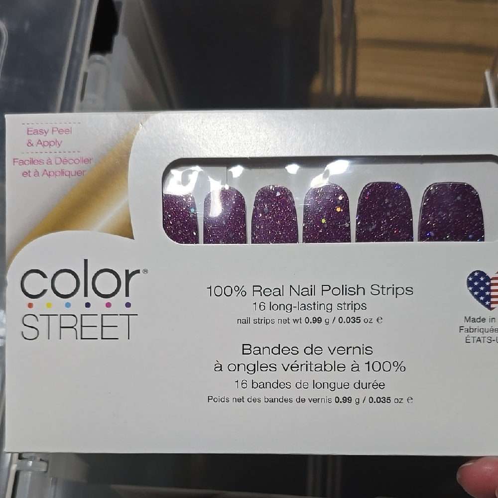Color Street Purple Glitter Nail Polish Strips